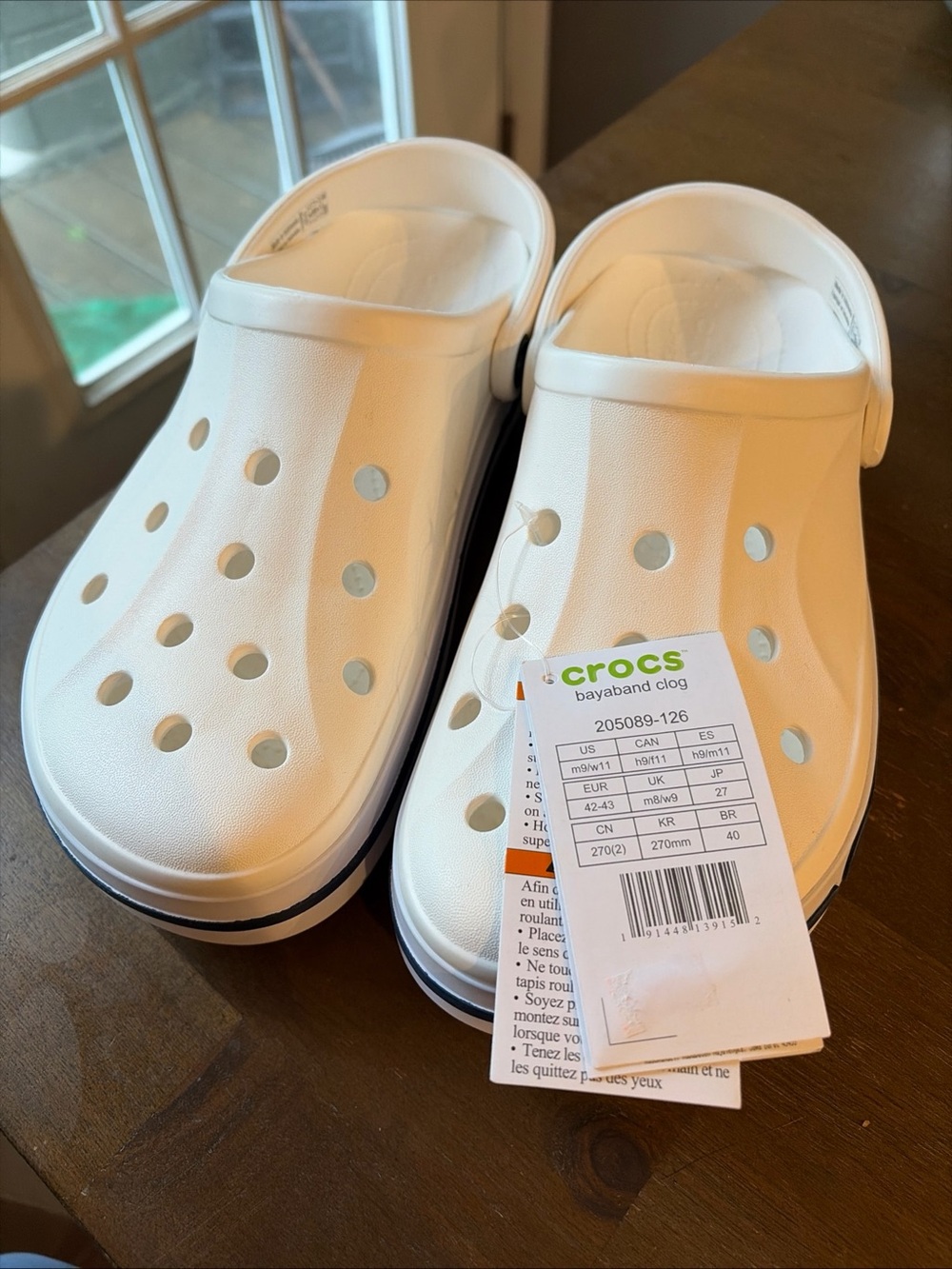 Crocs Classic classic bayaband Sandals nwt new 9 men 11 women white shoes clogs - Picture 2 of 8